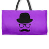 hat wayfarer glasses funny moustache hipster funny geek light tee shir Weekender Totes