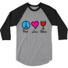 peace love wine 3/4 Sleeve Shirt