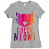 CHECK MEOWT CAT Ladies Fitted T-Shirt