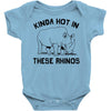 kinda hot in these rhinos Baby Onesie
