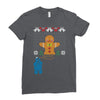 cookie monster gingerbread man ugly christmas sweater Ladies Fitted T-Shirt
