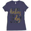 IT'S NOT DRINKING ALONE IF YOUR DOG IS HOME Ladies Fitted T-Shirt