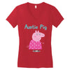 peppa pig auntie pig Women's V-Neck T-Shirt