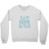 care about anime and two real people girls Crewneck Sweatshirt