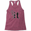 fk it funny college party Racerback Tank