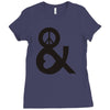 peace and love tshirt party heart tee no war stoner hippie sign ladies Ladies Fitted T-Shirt