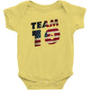 team 10 american flag Baby Onesie