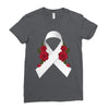 lung cancer white ribbon Ladies Fitted T-Shirt