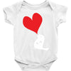 bird love heart animal graph note music party pop art gift Baby Onesie