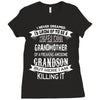 Super Cool Grandmother Of A Freaking Awesome Grandson Ladies Fitted T-Shirt