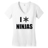 i heart ninjas Women's V-Neck T-Shirt