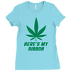 Support Liver Cancer Awareness With A Emerald Cannabis Leaf Ladies Fitted T-Shirt
