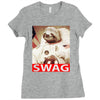 sloth astronaut swag Ladies Fitted T-Shirt