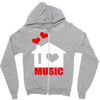 i love house music Zipper Hoodie