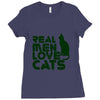 real men love cats, funny quote Ladies Fitted T-Shirt