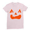 fun face pumpkin Ladies Fitted T-Shirt