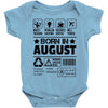 Born In August Baby Onesie