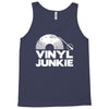 vinyl junkie white logo Tank Top