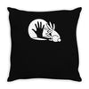 rabbit silhouette Throw Pillow