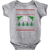 ugly dinosaur christmas Baby Bodysuit