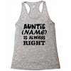 personalised auntie Racerback Tank