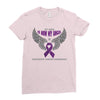 my hero is now my angel pancreatic cancer awareness Ladies Fitted T-Shirt