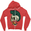 skull punk style Zipper Hoodie