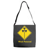 wind powered eco toxic radioactive fart talking rubbish Adjustable Strap Totes