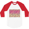 pink triangle print 3/4 Sleeve Shirt