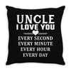 I Love You Uncle Throw Pillow
