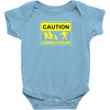 caution zombies crossing t shirt x large funny walking brains awesome Baby Onesie