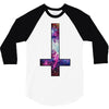 inverted galaxy cross funny  religion banter space fashion new 3/4 Sleeve Shirt