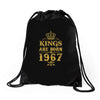 kings are born in 1967 Drawstring Bags