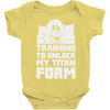 training to unlock my titan form Baby Bodysuit