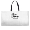 pie and chips   food of the gods Weekender Totes