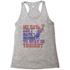 my cat and i stay in tonight Racerback Tank