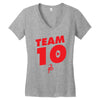 team 10 red Women's V-Neck T-Shirt