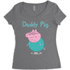 peppa pig  daddy pig Women's Triblend Scoop T-shirt