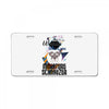 who loves miniatur schnauzer License Plate