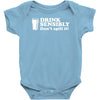 drink sensibly, don't spill it! Baby Bodysuit