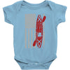kayak american flag Baby Onesie