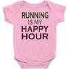 running is my happy hour Baby Bodysuit