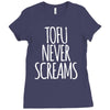 tofu never screams Ladies Fitted T-Shirt