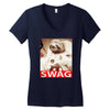 sloth astronaut swag Women's V-Neck T-Shirt