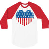 usa flag 2 3/4 Sleeve Shirt