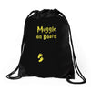 Muggle On Board Yellow Drawstring Bags