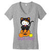 kitty halloween Women's V-Neck T-Shirt