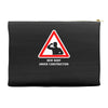 body under construction road sign Accessory Pouches