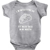 fitness fit taco in my mouth funny food eating healthy exercise gym Baby Bodysuit