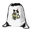 schrodinger cat tattoo Drawstring Bags
